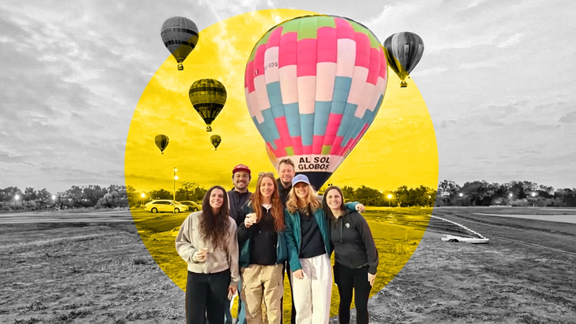 Hot Air Balloon in Teotihuacan, Mexico City pyramids